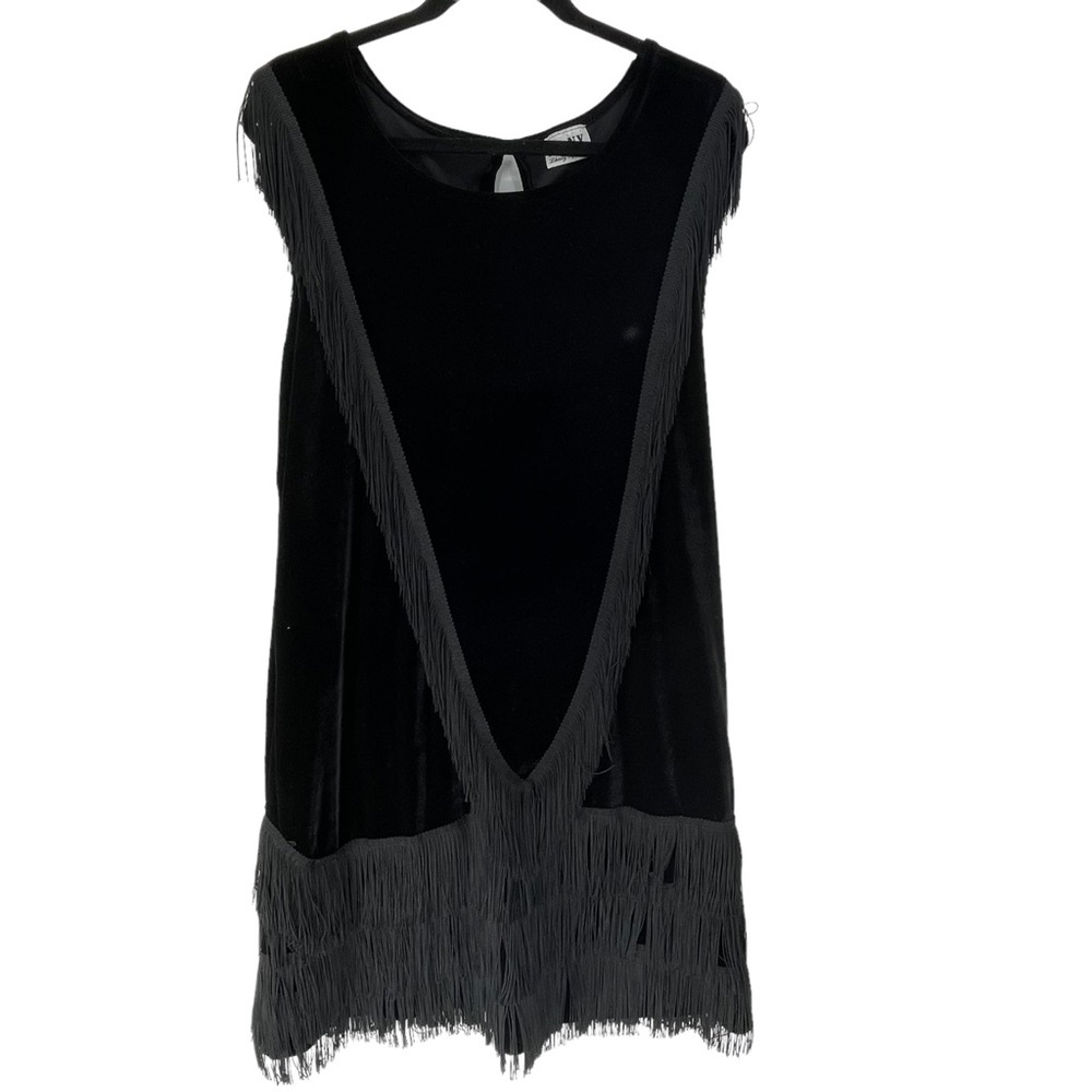 Hand Crafted Black Fringe Dress